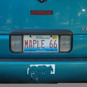 We visited Funks Grove Pure Maple Sirup, located on Route 66 just south of Bloomington-Normal, Illinois. They had these two cars with license plates that are related to their business, indeed.