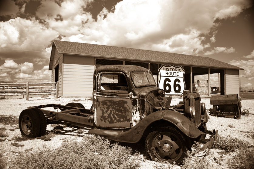 Route 66 abandoned old truck